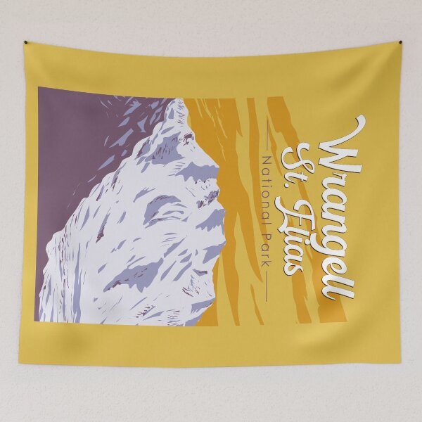 Item preview, Wrangell St. Elias National Park Illustration Travel Art Vintage designed and sold by KrisSidDesigns.