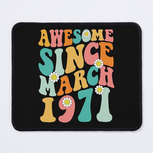 Item preview, Awesome Since March 1971 | Made In 1971 | Retro Groovy Birthday designed and sold by Christina-grich.