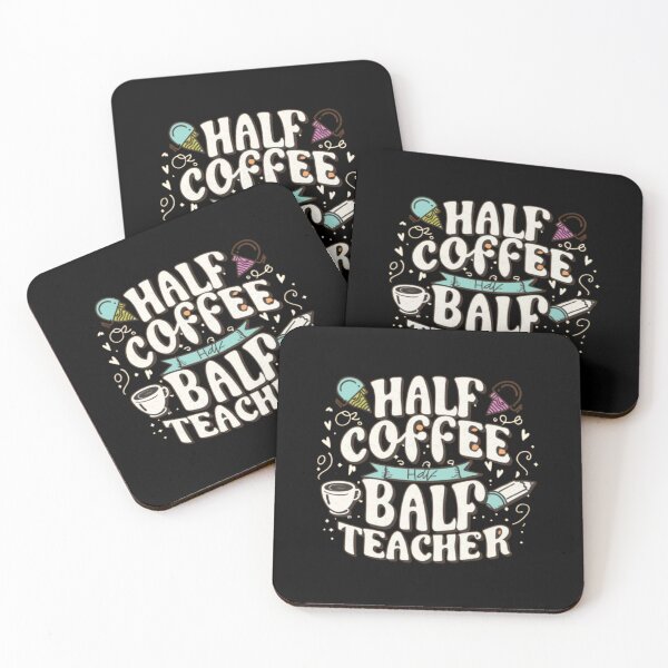 Item preview,  Half Coffee Half Teacher Funny Inspirational Retro designed and sold by medbouk1.