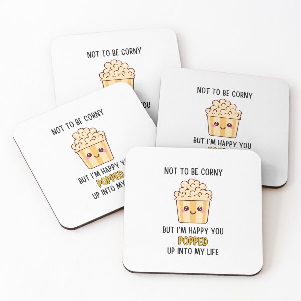 Item preview, Funny Popcorn pun - Not to be corny but i'm happy you popped up into my life designed and sold by PurpleWay.