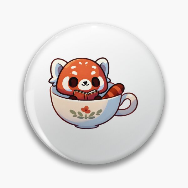 Item preview, Red Panda Reading Cozily in Teacup designed and sold by UmbrellaStudio1.