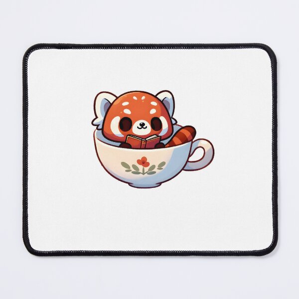 Item preview, Red Panda Reading Cozily in Teacup designed and sold by UmbrellaStudio1.