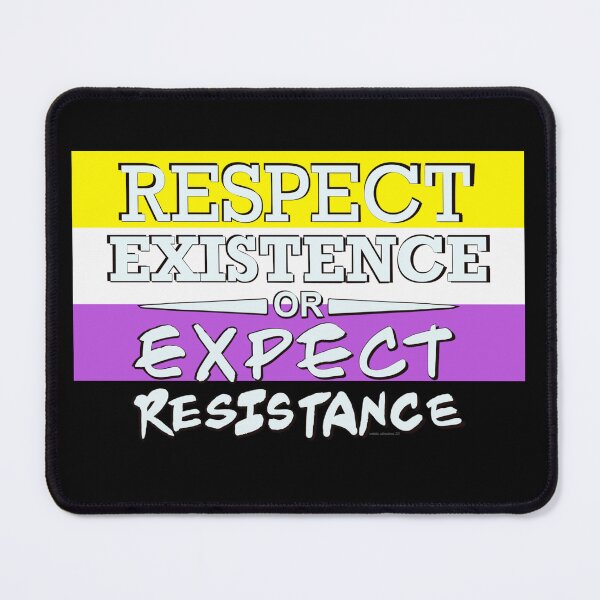 Item preview, Respect Exsistence or Expect Resistance, Nonbinary Pride Flag designed and sold by aadventures.