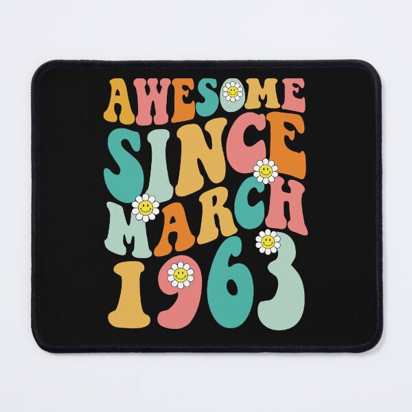 Item preview, Awesome Since March 1963 | Made In 1963 | Retro Groovy Birthday designed and sold by Christina-grich.