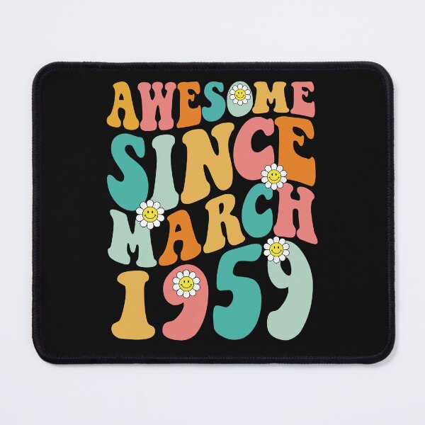 Item preview, Awesome Since March 1959 | Made In 1959 | Retro Groovy Birthday designed and sold by Christina-grich.