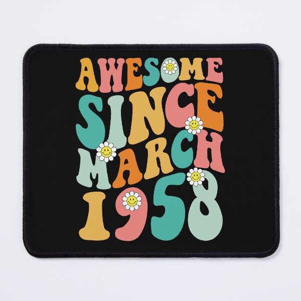 Item preview, Awesome Since March 1958 | Made In 1958 | Retro Groovy Birthday designed and sold by Christina-grich.