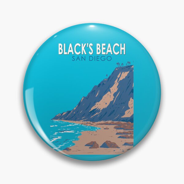 Item preview, Black's Beach California Travel Art Vintage designed and sold by KrisSidDesigns.