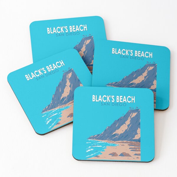 Item preview, Black's Beach California Travel Art Vintage designed and sold by KrisSidDesigns.