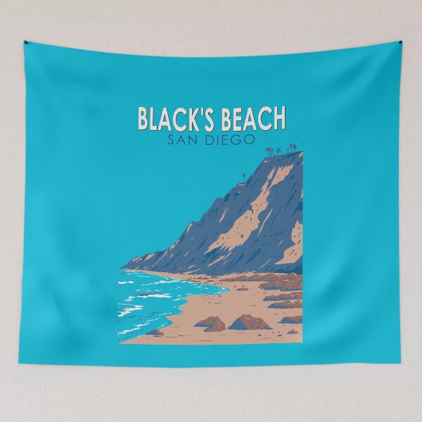 Item preview, Black's Beach California Travel Art Vintage designed and sold by KrisSidDesigns.