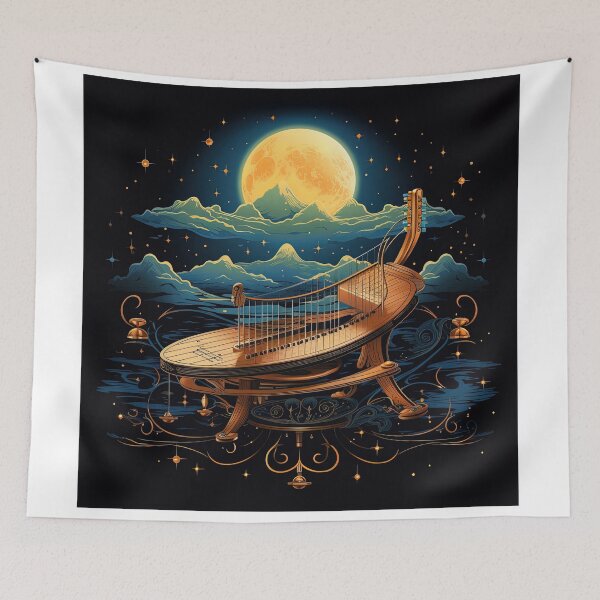 Item preview, fantastic hammered dulcimer instrument in space designed and sold by artyficial-.