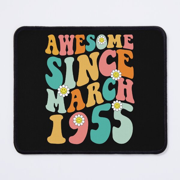 Item preview, Awesome Since March 1955 | Made In 1955 | Retro Groovy Birthday designed and sold by Christina-grich.