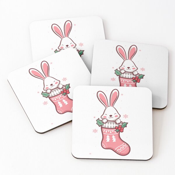 Item preview, Christmas Bunny In Pink Stocking designed and sold by PrintWearZone.