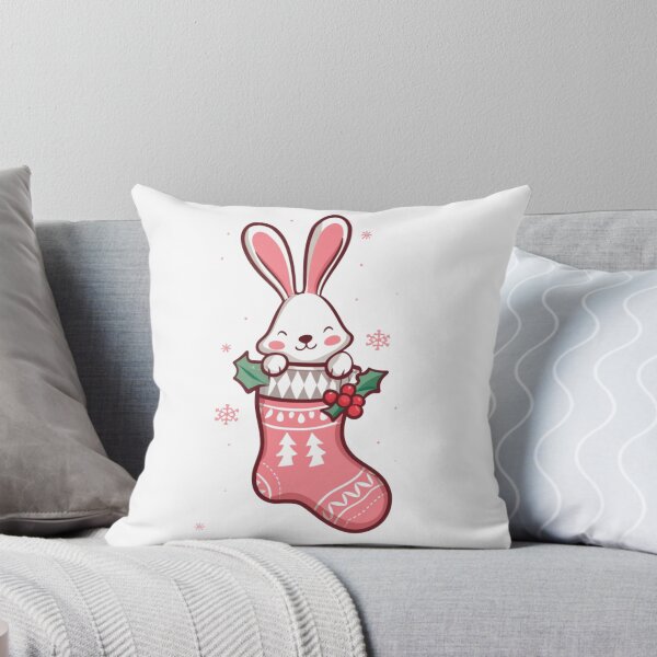 Item preview, Christmas Bunny In Pink Stocking designed and sold by PrintWearZone.