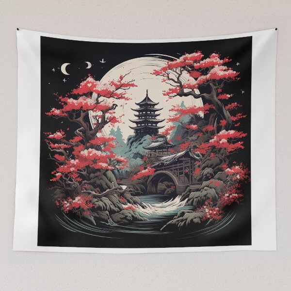 Item preview, japanese koto dark scenary designed and sold by artyficial-.