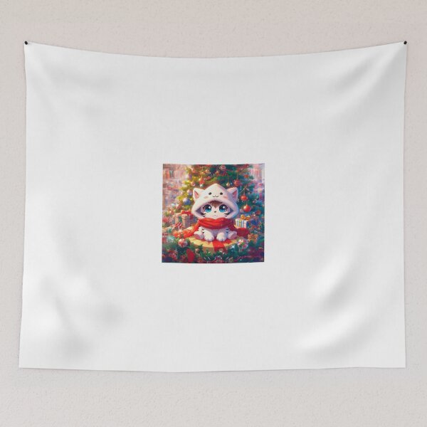 Item preview, christmas kawaii white tiger designed and sold by Targa-desing.