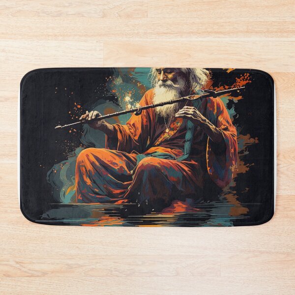 Item preview, old man playing bansuri designed and sold by artyficial-.