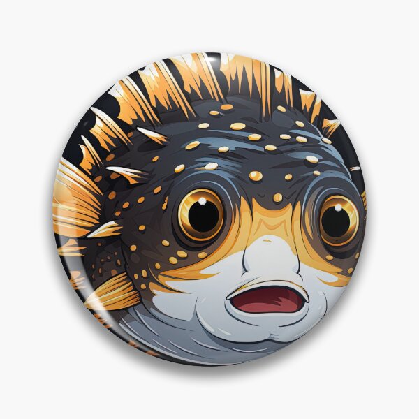 Item preview, surprised cute fugu pufferfish designed and sold by artyficial-.