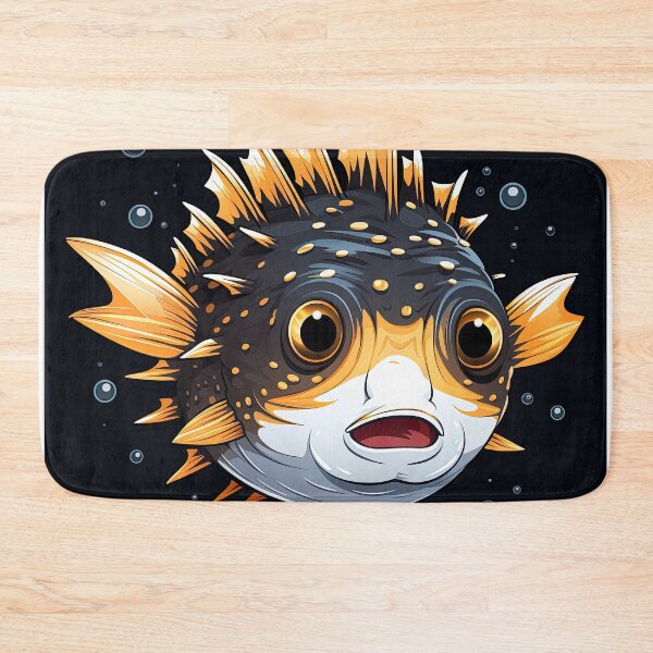 Item preview, surprised cute fugu pufferfish designed and sold by artyficial-.