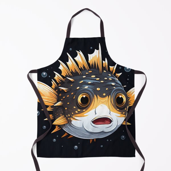 Item preview, surprised cute fugu pufferfish designed and sold by artyficial-.