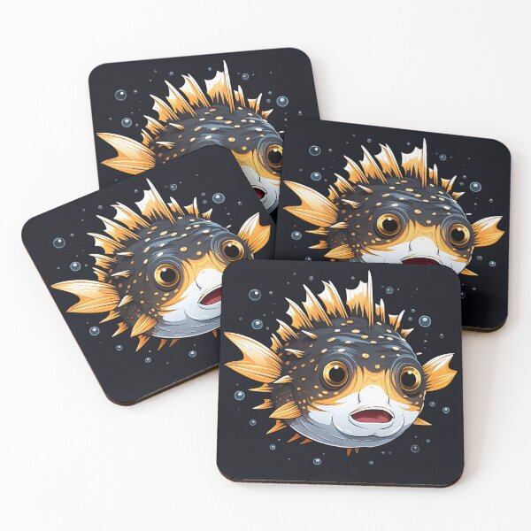Item preview, surprised cute fugu pufferfish designed and sold by artyficial-.