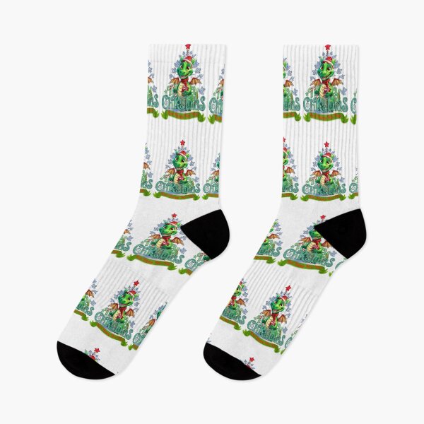 Item preview, Little dinosaur carrying a Christmas gift and merry christmas and happy new year  designed and sold by ShabayekShop.