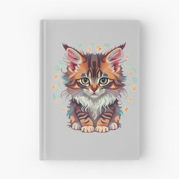 Item preview, Maine Coon cat with watercolor flowers designed and sold by BajoTShop.