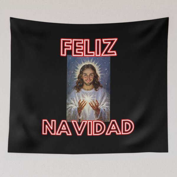 Item preview,  Feliz navidad with smilling Jesus like in Christmas song funny gifts designed and sold by thankful-loco.