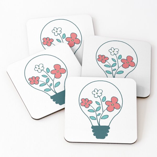 Item preview, Floral lightbulb with cute flowers - green nature energy  designed and sold by NataliaVVV.
