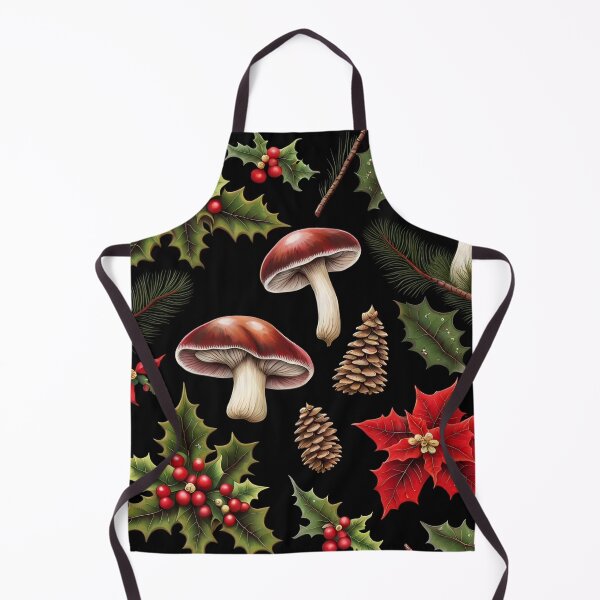 Item preview, Seta navideña Acebo Poinsettia Piña Patrón negro designed and sold by SquirmArt.
