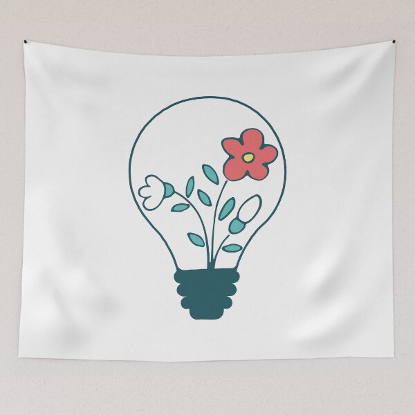 Item preview, Floral lightbulb with cute flowers - green nature energy  designed and sold by NataliaVVV.