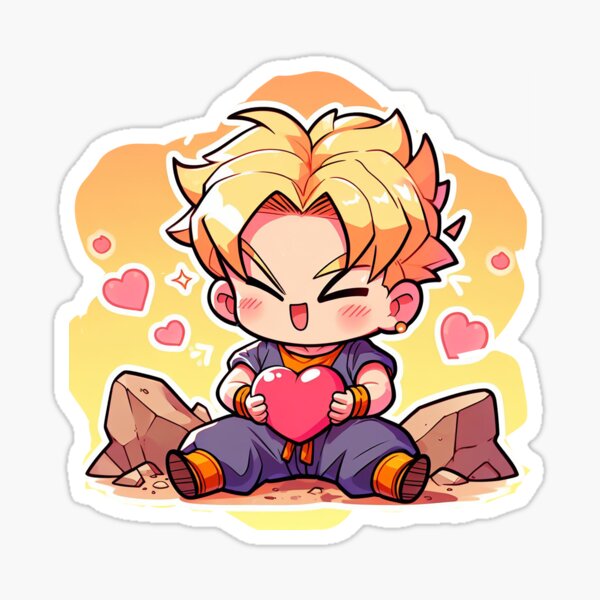 Heartful Embrace: Chibi Trunks Love Sticke Sticker