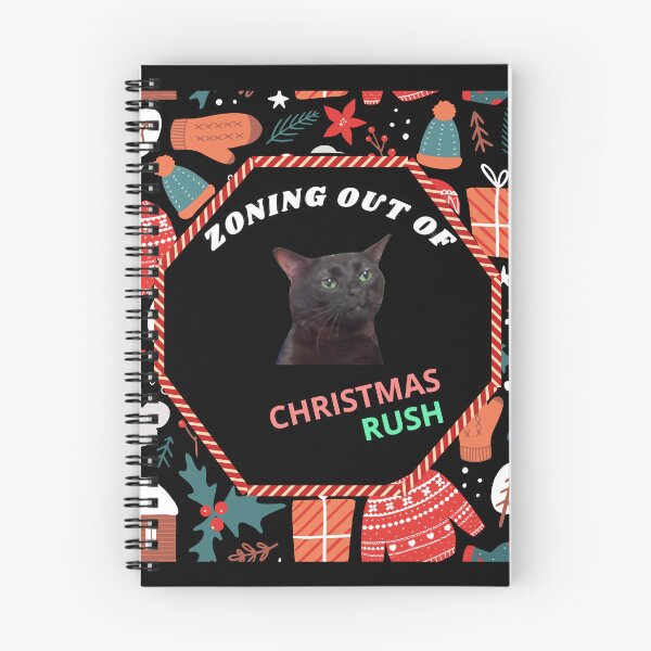 Item preview, black cat zoning out christmas designed and sold by JuniperusArt.