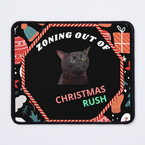 Item preview, black cat zoning out christmas designed and sold by JuniperusArt.
