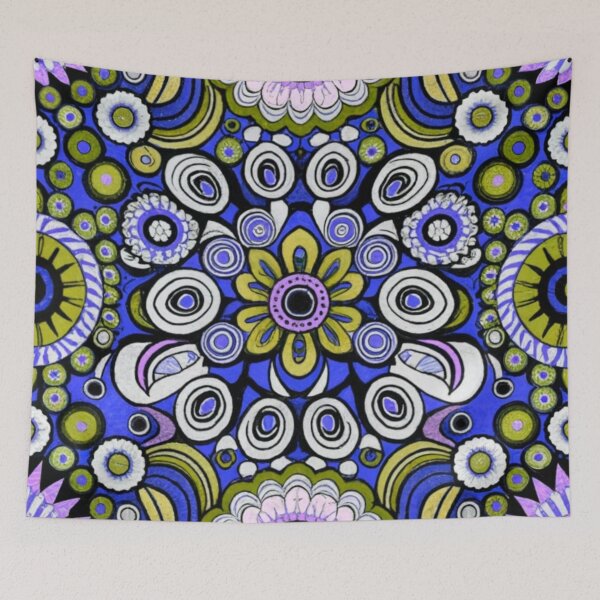 Item preview, Colorful Mandala Vase with Colorful Mexican Banner Stripes for May Flower Month or Hispanic Heritage Month designed and sold by Casanova7000.