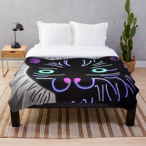 Item preview, Neon Cat Face 4 designed and sold by Reclining Buddha Cat.