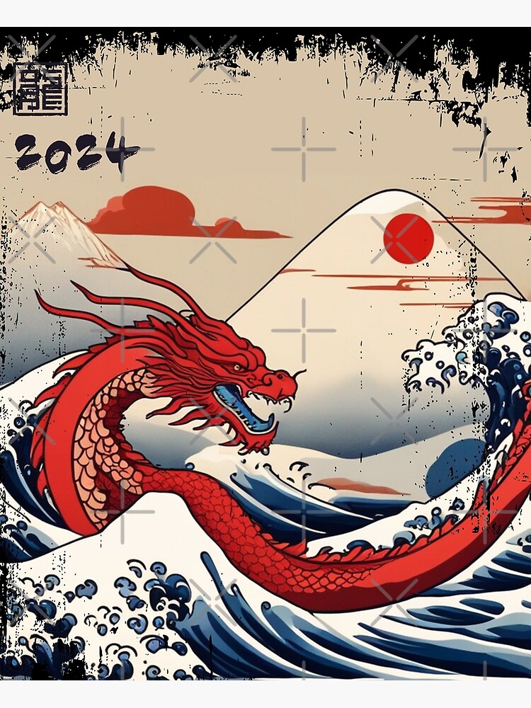 Dragon Great Wave 2024 Postcard For Sale By Shadyfruit Redbubble   Flat,750x,075,f Pad,750x1000,f8f8f8 