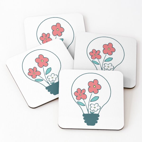 Item preview, Floral lightbulb with cute flowers - green nature energy  designed and sold by NataliaVVV.