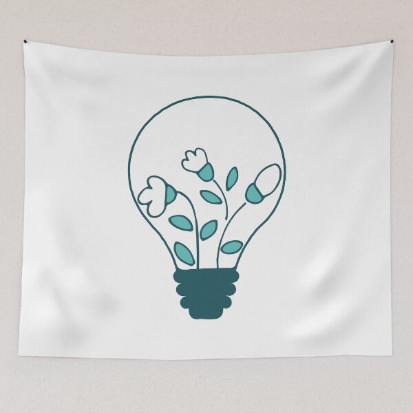Item preview, Floral lightbulb with cute flowers - green nature energy  designed and sold by NataliaVVV.