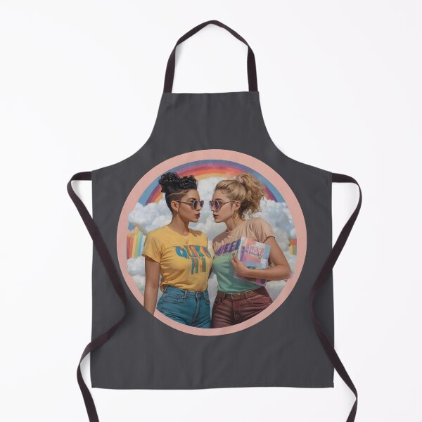 Item preview, Two Women Embracing Under a Vibrant Rainbow designed and sold by whimsiqueer.