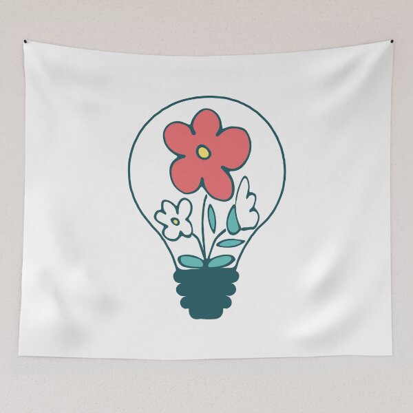 Item preview, Floral lightbulb with cute flowers - green nature energy  designed and sold by NataliaVVV.