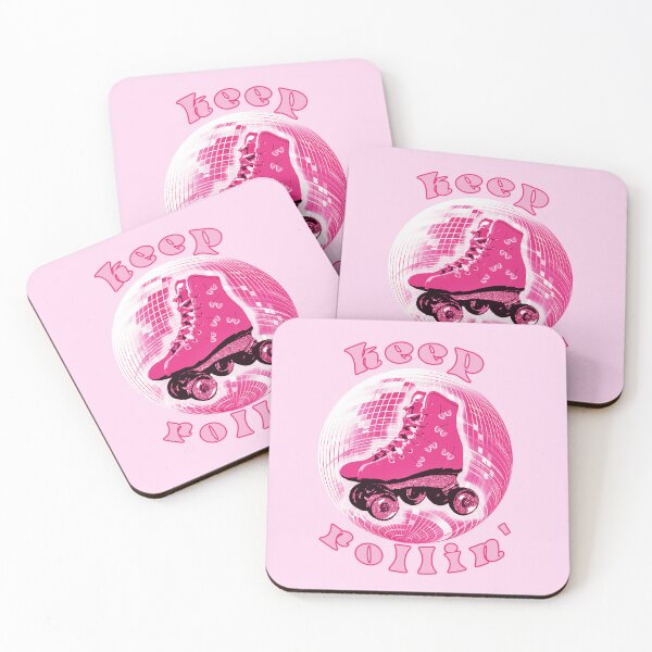 Item preview, Pink Retro Keep Rolling Roller Skate Disco Ball designed and sold by tanjica.