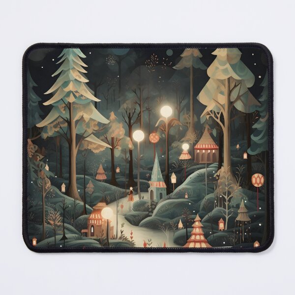 Item preview, Enchanting Christmas forest print designed and sold by dcrc.
