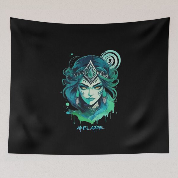 Item preview, Green and turquoise sorceress, Akelarre designed and sold by AkelarreDesigns.