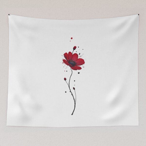 Item preview, Red poppy. Minimalism. Stylish, watercolor illustration designed and sold by Harmonysens.
