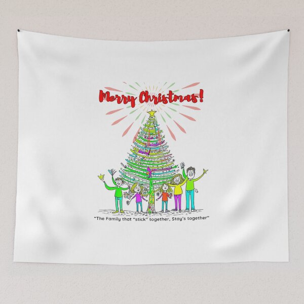 Item preview, Festive Bonds - Stick Figure Family in the Spirit of Christmas designed and sold by TrendyTreasureP.