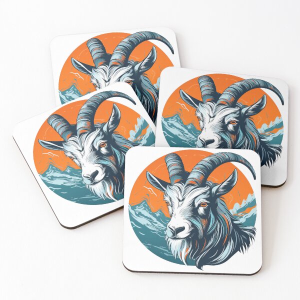 Item preview, Majestic Mountain Goat - Serene Wilderness - orange designed and sold by janedewaard.