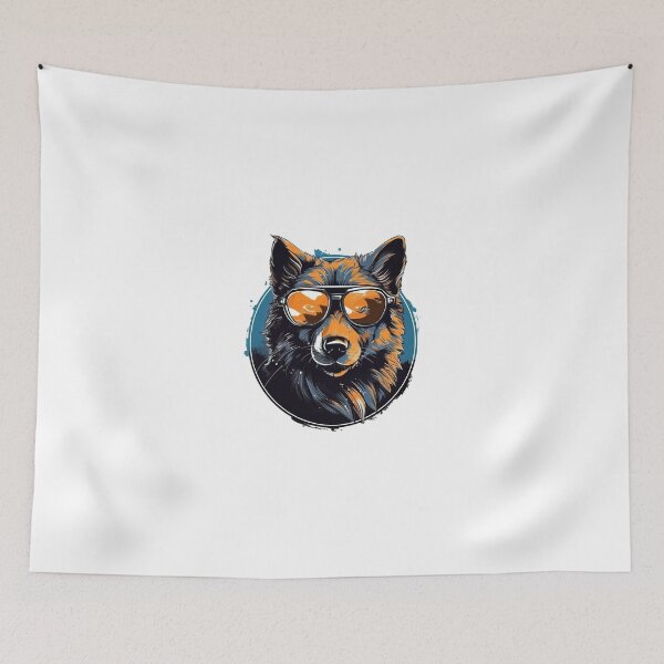 Item preview, Cool Wolf Cartoon - Sunglasses and Circle designed and sold by janedewaard.