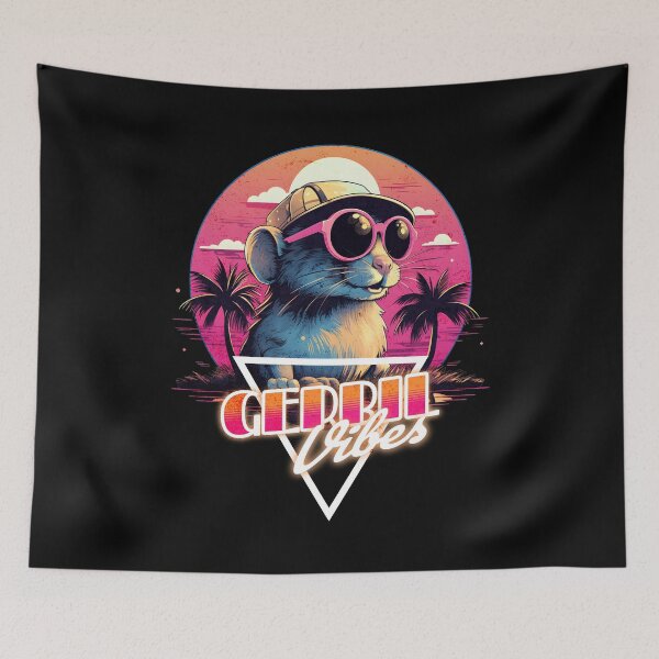 Item preview, Retro Wave Gerbil Vibes Shirt designed and sold by RedDesignSyc.