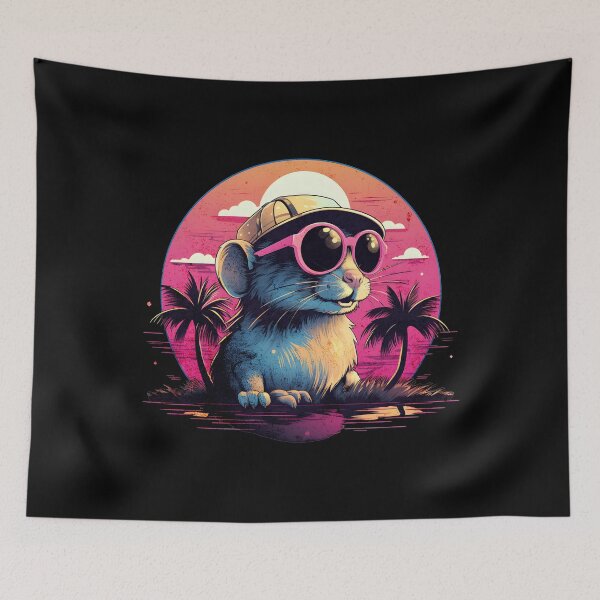 Item preview, Retro Wave Gerbil Shirt designed and sold by RedDesignSyc.