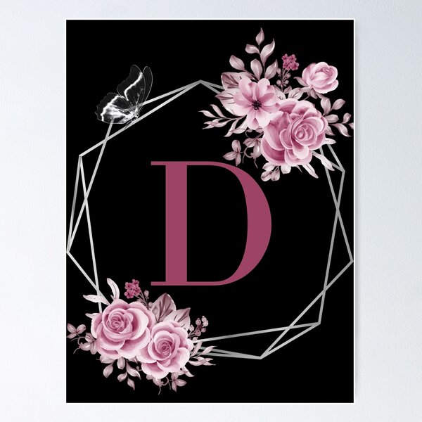 Item preview, Elegant D Letter Floral Monogram Design designed and sold by WomenLevelUp.